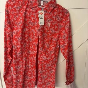 Cinch Red Floral Women's Button Down Shirt